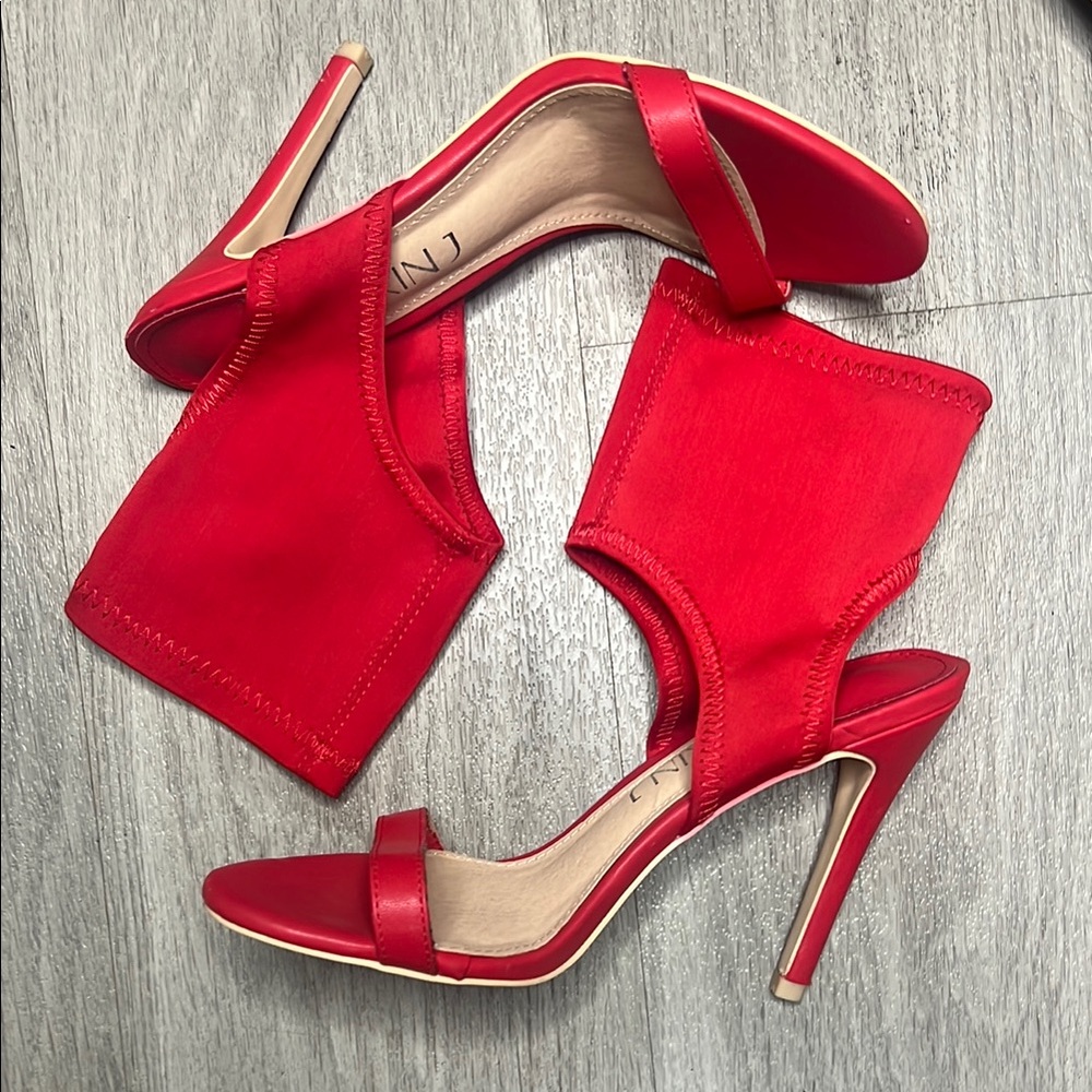 Elegant Red High Heel Sandals